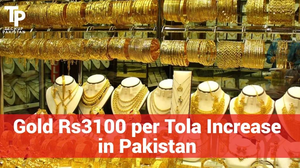 Gold Rs3100 per Tola Increase in Pakistan