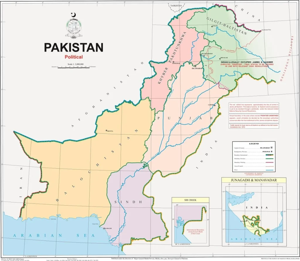 political map pakistan